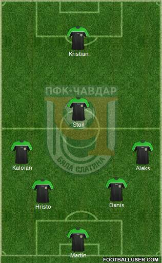 Chavdar (Byala Slatina) 4-2-2-2 football formation