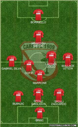 Carpi 3-5-1-1 football formation