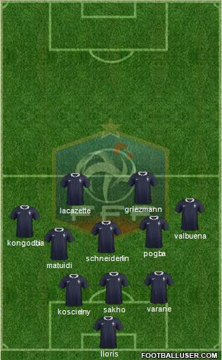 France 3-4-1-2 football formation