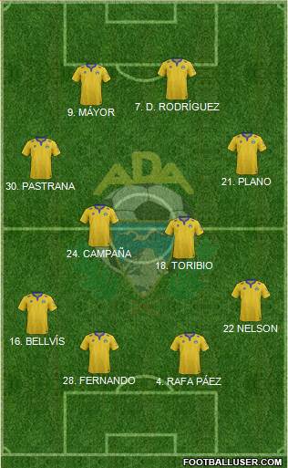 A.D. Alcorcón 4-4-2 football formation