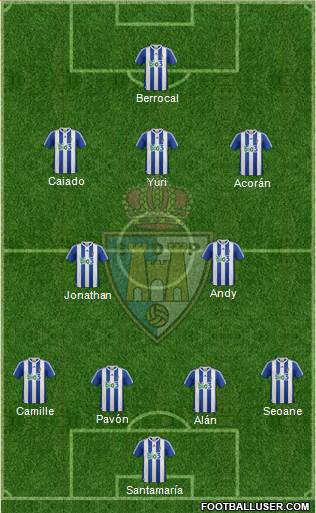 S.D. Ponferradina 4-5-1 football formation