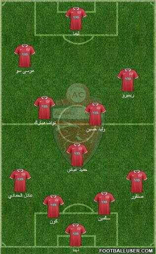 Al-Ahli (UAE) 4-3-3 football formation