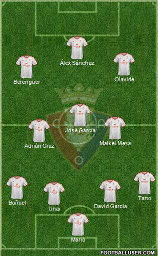 C. At. Osasuna 4-3-3 football formation