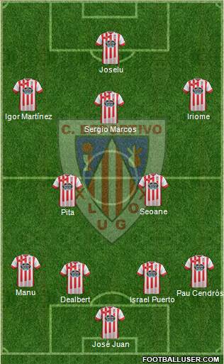 C.D. Lugo 4-2-3-1 football formation