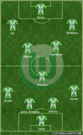 VfL Wolfsburg 4-1-2-3 football formation