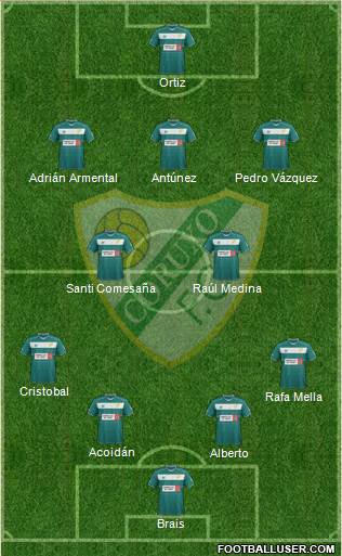 Coruxo F.C. 4-2-3-1 football formation