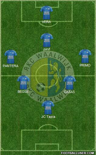 RKC WAALWIJK 3-4-3 football formation