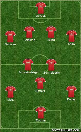 Manchester United 4-1-4-1 football formation