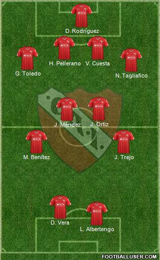 Independiente 4-4-2 football formation