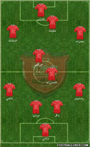 Persepolis Tehran 4-5-1 football formation