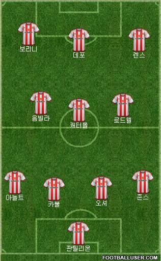 Sunderland 3-5-2 football formation