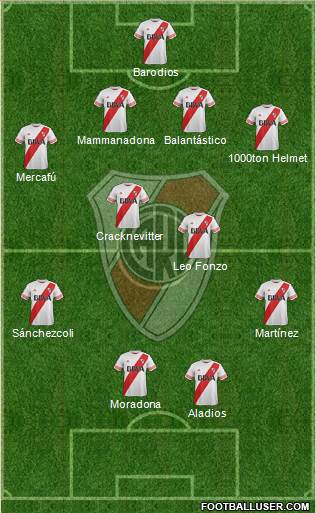 River Plate 4-4-2 football formation