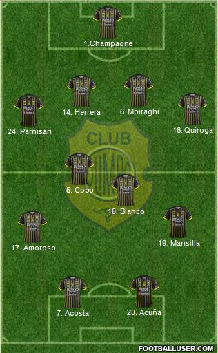 Olimpo de Bahía Blanca 4-4-2 football formation