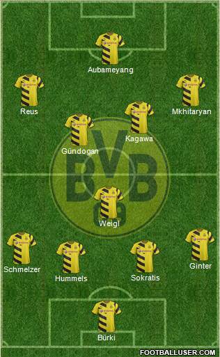 Borussia Dortmund 4-1-4-1 football formation