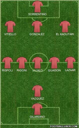 Champions League Team 3-5-1-1 football formation