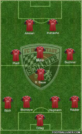 FC Ingolstadt 04 4-1-3-2 football formation