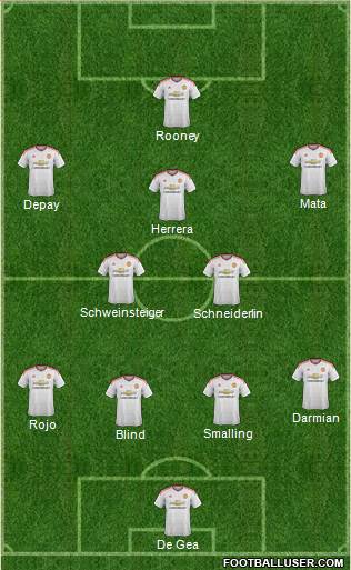 Manchester United 4-1-4-1 football formation