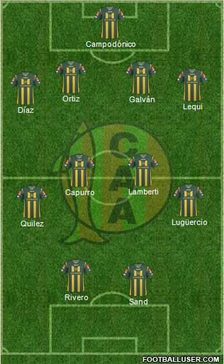 Aldosivi 4-4-2 football formation