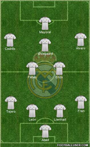 R. Madrid Castilla 4-2-3-1 football formation