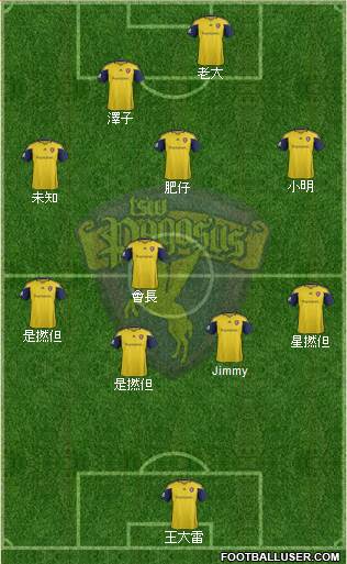 Tin Shui Wai Pegasus 4-4-2 football formation