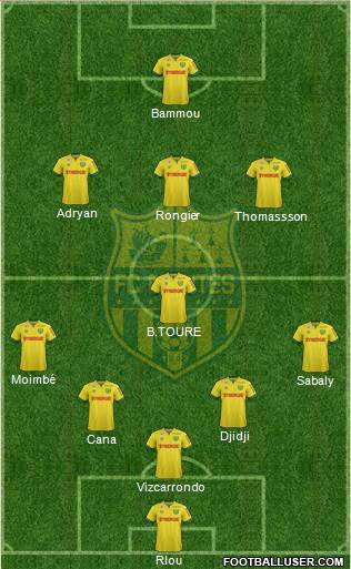 FC Nantes 5-4-1 football formation