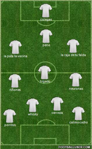 Euro 2012 Team 3-5-1-1 football formation
