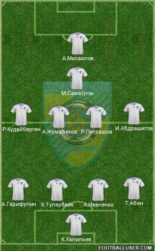 Jetysu Taldykorgan 4-4-1-1 football formation