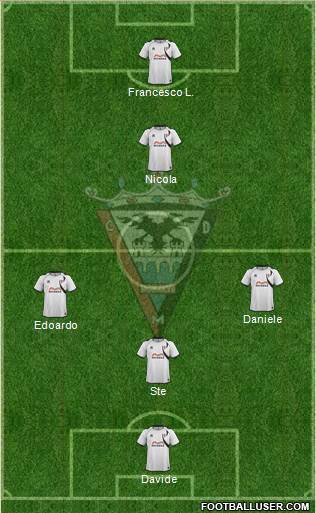C.D. Mirandés 4-1-3-2 football formation