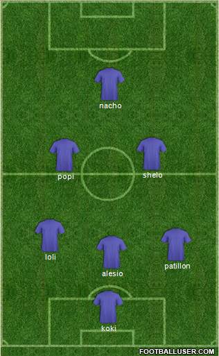 Pro Evolution Soccer Team 3-5-2 football formation