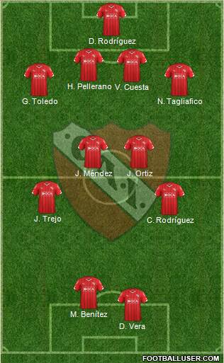 Independiente 4-4-2 football formation