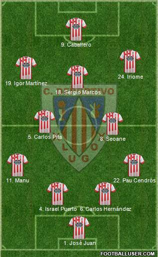 C.D. Lugo 4-2-3-1 football formation