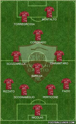 Trapani 4-3-1-2 football formation