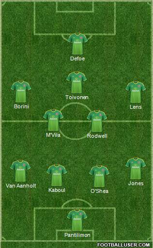 Sunderland 4-2-1-3 football formation