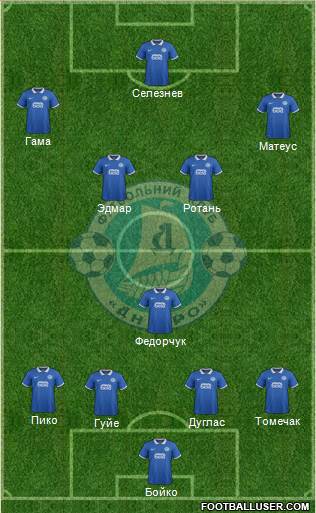 Dnipro Dnipropetrovsk 4-5-1 football formation