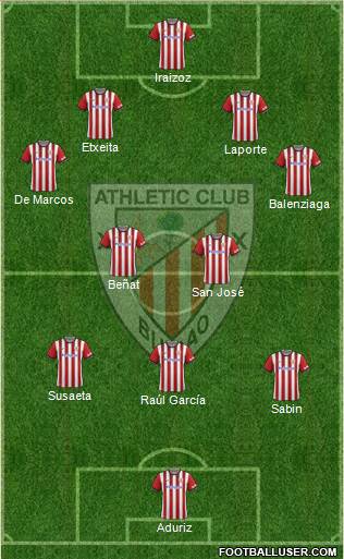 Athletic Club 4-2-3-1 football formation