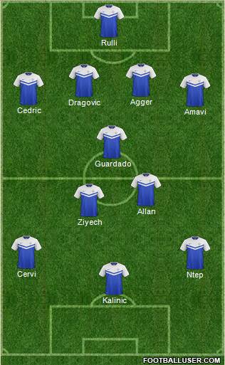 Grays Athletic 4-3-3 football formation