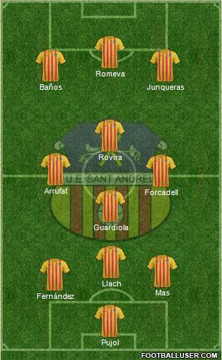 U.E. Sant Andreu 3-5-2 football formation