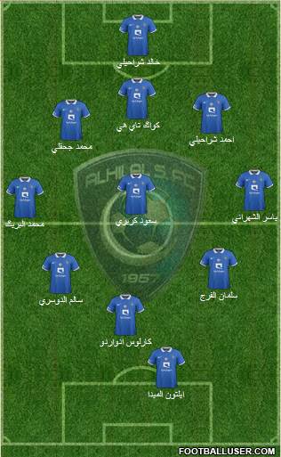 Al-Hilal (KSA) 3-5-1-1 football formation