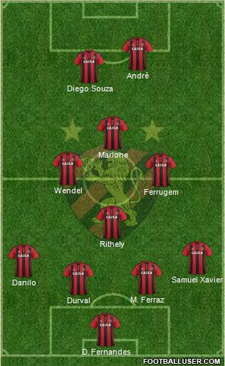 Sport C Recife 4-1-3-2 football formation