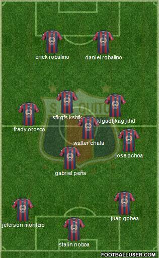 S Deportivo Quito 4-3-2-1 football formation