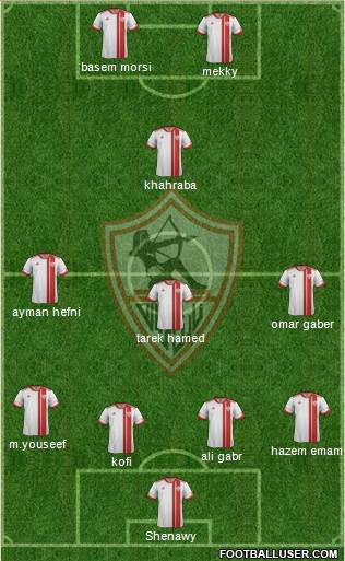 Zamalek Sporting Club 4-3-1-2 football formation