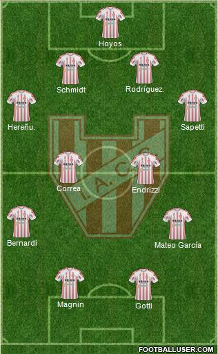 Instituto de Córdoba 4-4-2 football formation