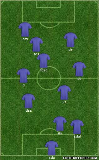 Championship Manager Team 4-1-3-2 football formation