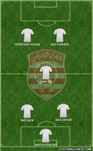 Club Africain Tunis 3-4-2-1 football formation