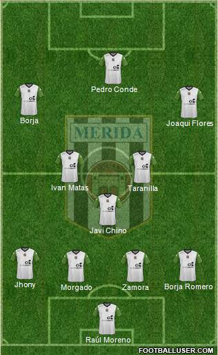 U.D. Mérida 4-2-3-1 football formation