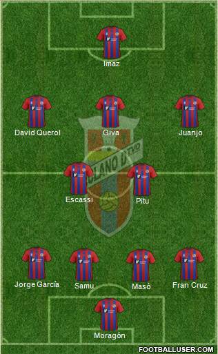 Yeclano Deportivo 3-5-2 football formation