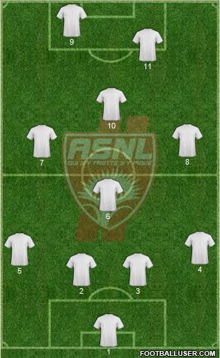 A.S. Nancy Lorraine 4-3-1-2 football formation