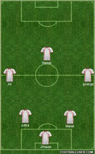 U.A.E. 4-4-2 football formation