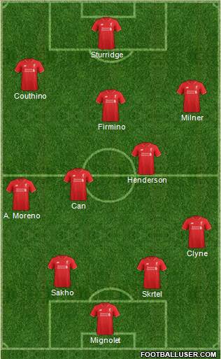 Liverpool 4-2-3-1 football formation