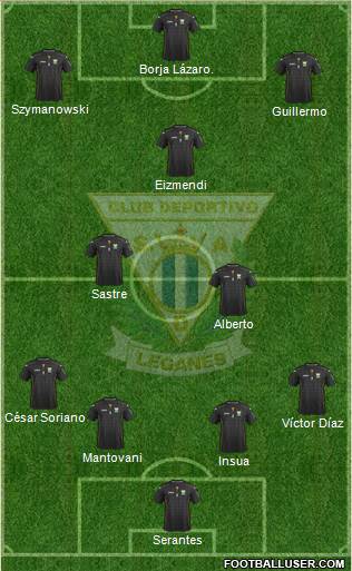 C.D. Leganés S.A.D. 4-2-1-3 football formation